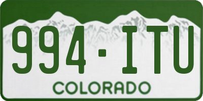 CO license plate 994ITU