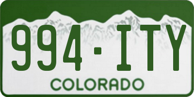 CO license plate 994ITY