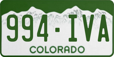 CO license plate 994IVA