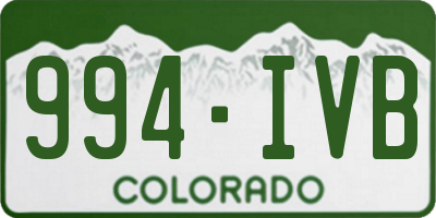 CO license plate 994IVB