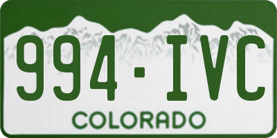 CO license plate 994IVC