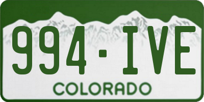 CO license plate 994IVE