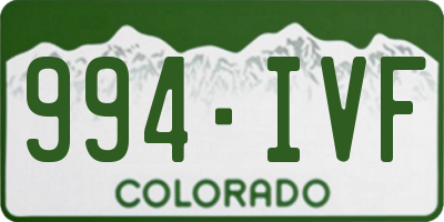 CO license plate 994IVF