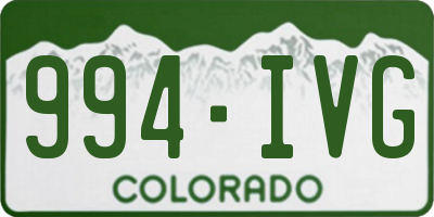 CO license plate 994IVG