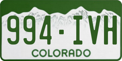 CO license plate 994IVH