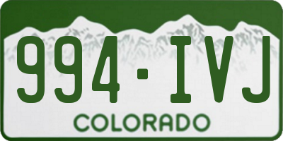 CO license plate 994IVJ