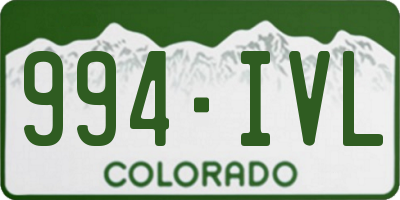 CO license plate 994IVL