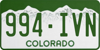 CO license plate 994IVN