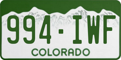 CO license plate 994IWF