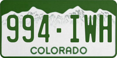 CO license plate 994IWH