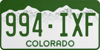 CO license plate 994IXF