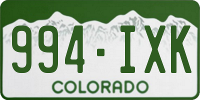CO license plate 994IXK