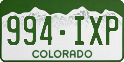 CO license plate 994IXP