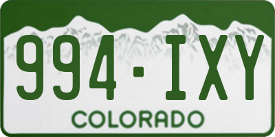 CO license plate 994IXY