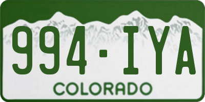 CO license plate 994IYA