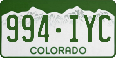 CO license plate 994IYC
