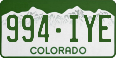 CO license plate 994IYE