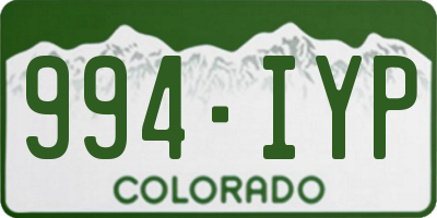 CO license plate 994IYP