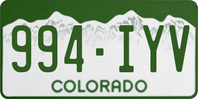CO license plate 994IYV