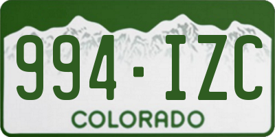 CO license plate 994IZC