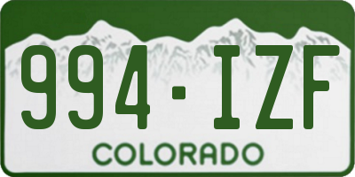CO license plate 994IZF