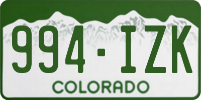 CO license plate 994IZK