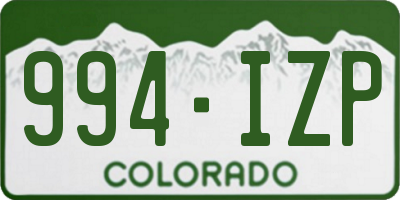 CO license plate 994IZP