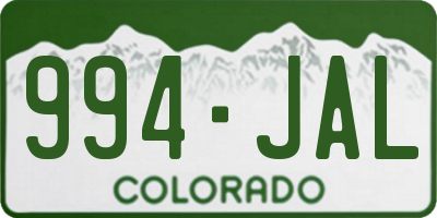 CO license plate 994JAL