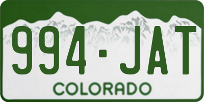 CO license plate 994JAT