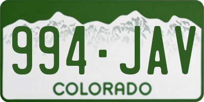 CO license plate 994JAV