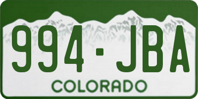 CO license plate 994JBA