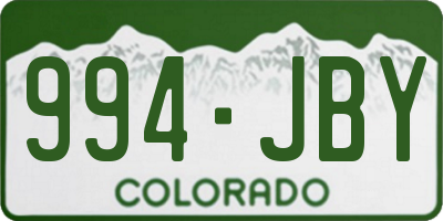 CO license plate 994JBY