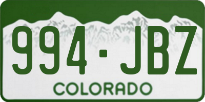 CO license plate 994JBZ