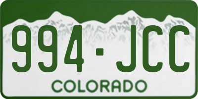 CO license plate 994JCC