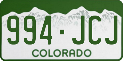 CO license plate 994JCJ
