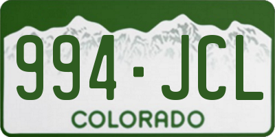 CO license plate 994JCL