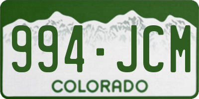 CO license plate 994JCM