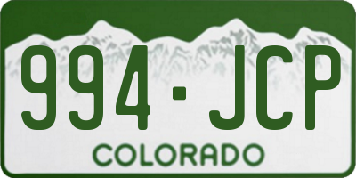 CO license plate 994JCP