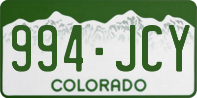 CO license plate 994JCY