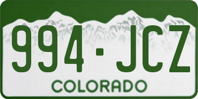 CO license plate 994JCZ