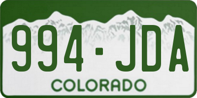 CO license plate 994JDA