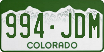 CO license plate 994JDM