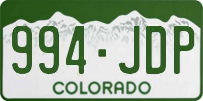 CO license plate 994JDP
