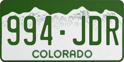 CO license plate 994JDR