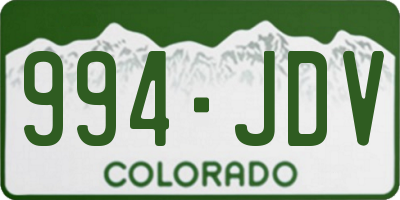 CO license plate 994JDV