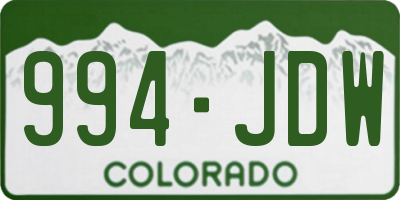 CO license plate 994JDW