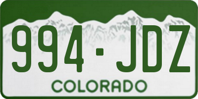 CO license plate 994JDZ