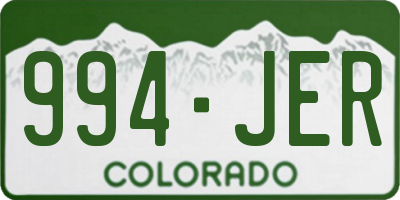 CO license plate 994JER