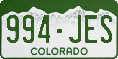 CO license plate 994JES