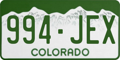 CO license plate 994JEX